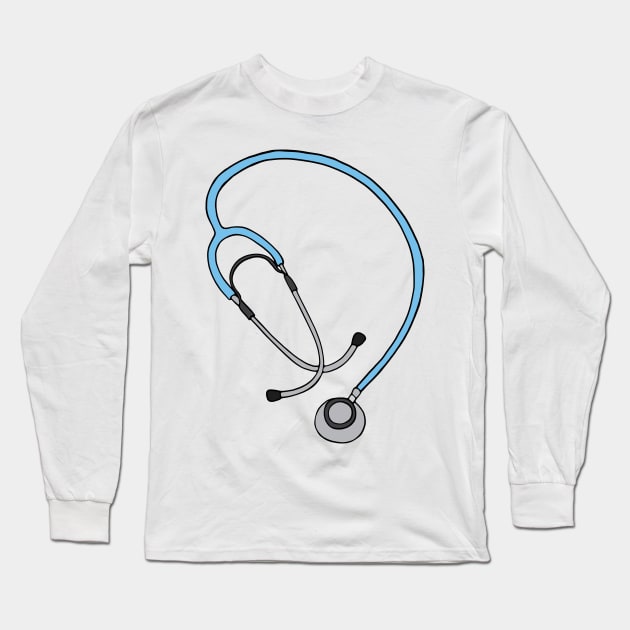 Stethoscope Doctor Nurse Illustration Long Sleeve T-Shirt by murialbezanson